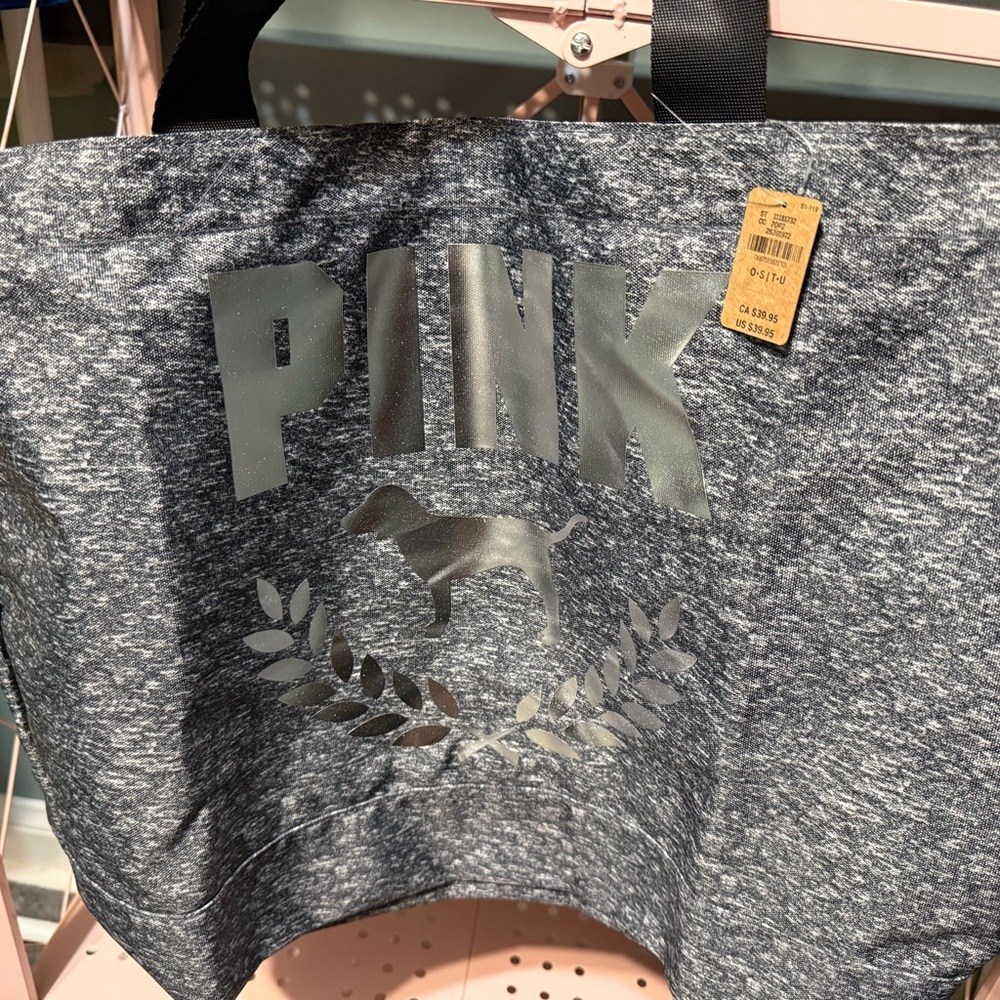 Gray and Silver PINK Tote Bag